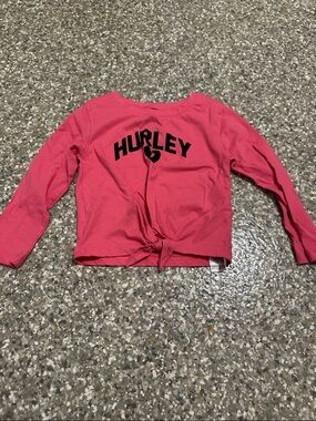 Hurley Pink Long-Sleeve Tie-Front Tee